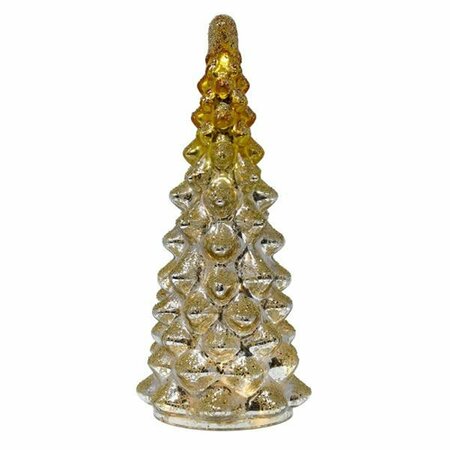 GIFT ESSENTIALS Mercury Glass LED Tree, Gold & Silver - Small GE3028